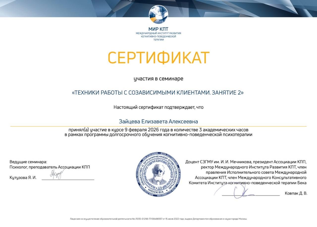 Диплом или сертификат Лизы Зайцевой, документ 32